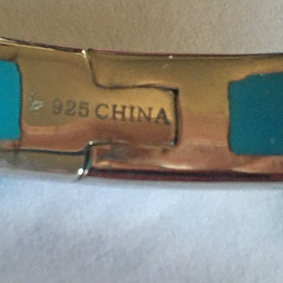 Sterling Silver Resin Hinged Bangle Bracelets NEW - Picture 11 of 13